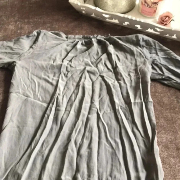 Club Monaco Gray Silk & Linen Top - Picture 2 of 2